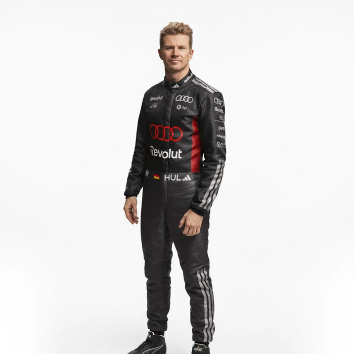 Front view of Nico Hulkenberg 2026 Audi Revolut F1 replica race suit in team livery